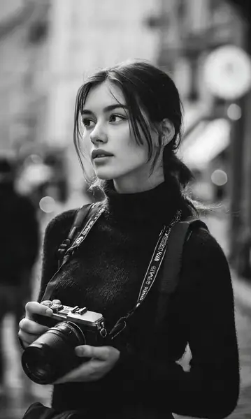 پرتره خیابانی سیاه‌وسفید از عکاس جوان